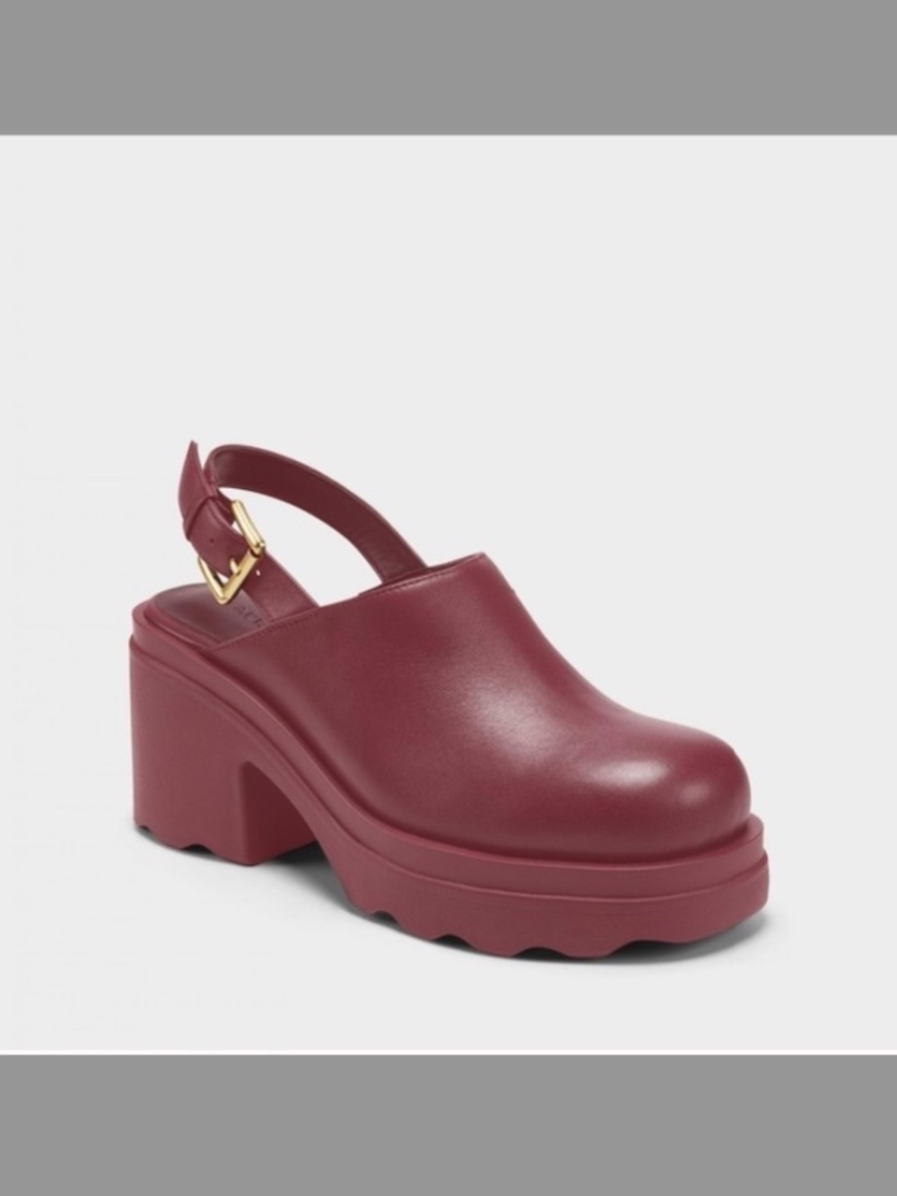 Aerosoles Violetta Women's Platform Clog Burgundy Leather Size 9.5